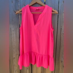 Lilly Pulitzer Vibrant Pink Sleeveless Blouse